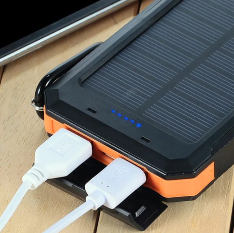 PowerBank Solar para Acampamento ao Ar Livre com Bússola e Lanterna