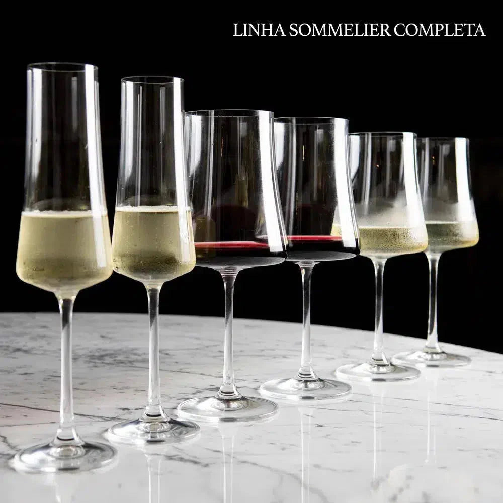 Kit com 6 Taças para Espumante em Cristal Sommelier 210ml