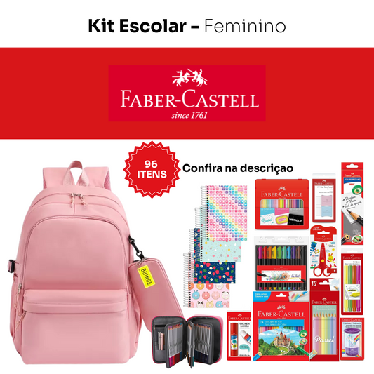 Kit Escolar - 96 Itens Feminino